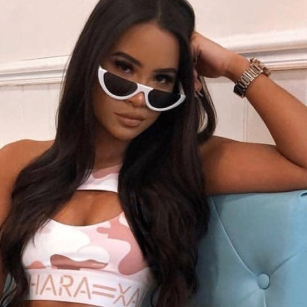 “Selene” tiny half frame Slim cat eye sunnies